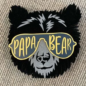 Papa Bear shelf decor sign NEW black bear with sunglasses
